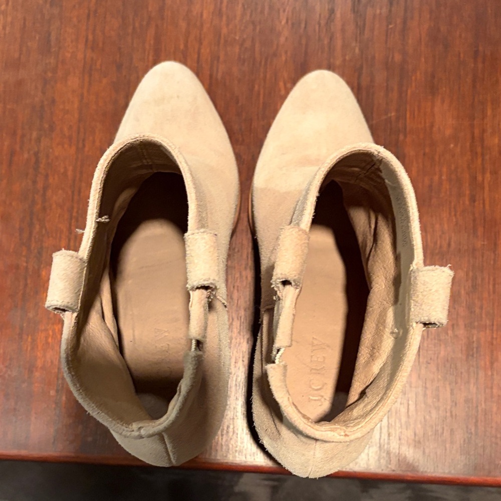 Beige Suede Ankle Boots